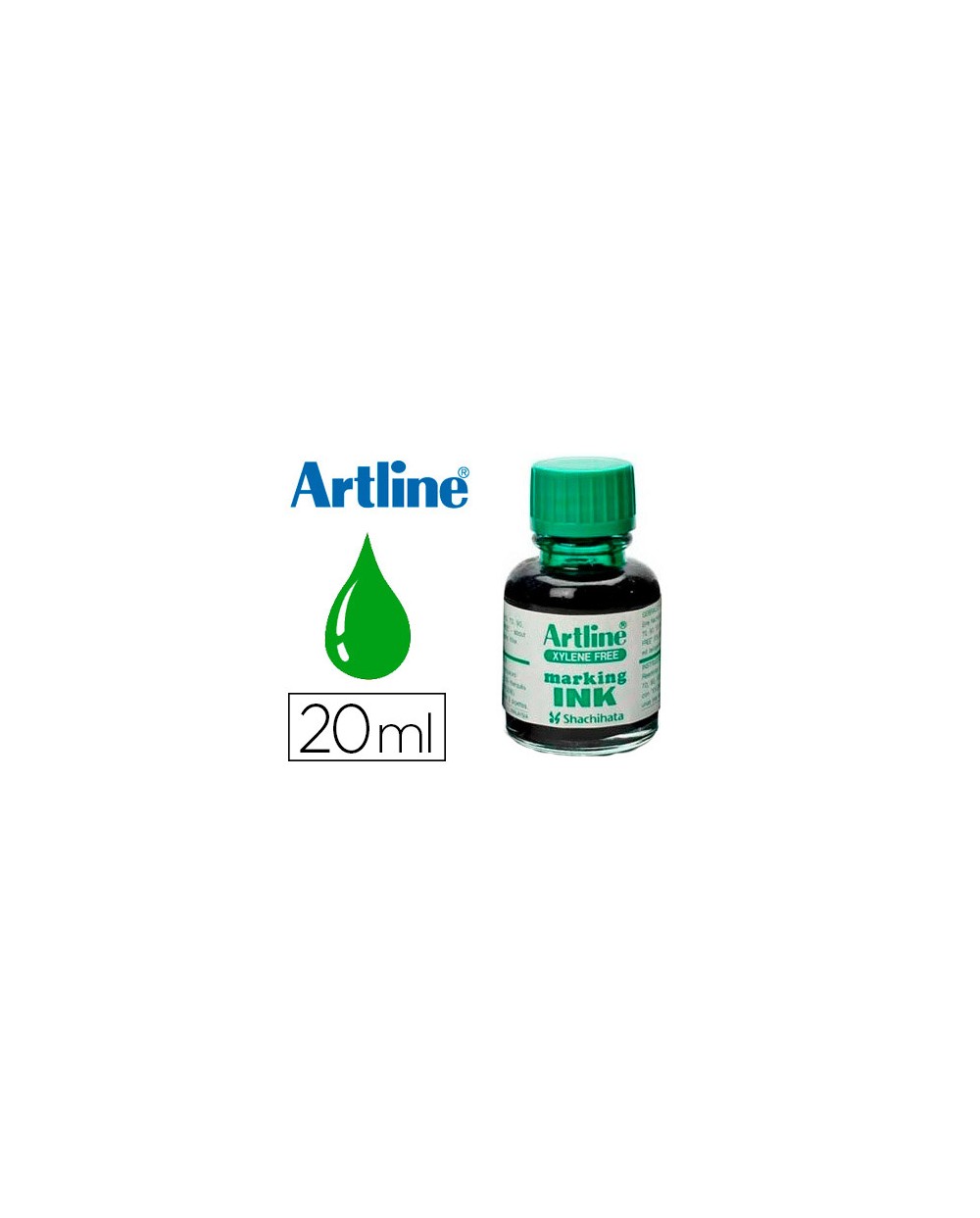 Tinta artline verde para rotulador pizarra blanca 500 a frasco de 20 ml
