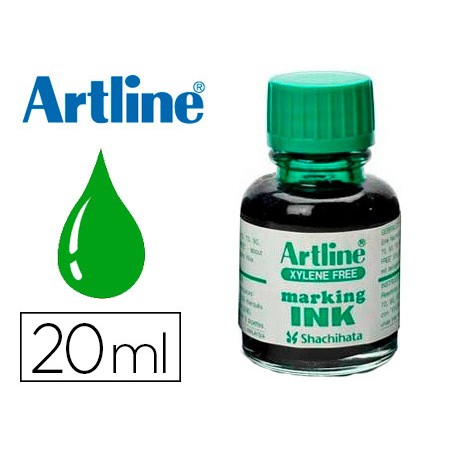 Tinta artline verde para rotulador pizarra blanca 500 a frasco de 20 ml