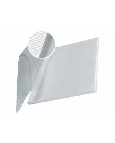 Tapa de encuadernacion leitz impressbind flexible din a4 lomo 7 mm blanco capacidad 70 hojas caja de 10 unidades