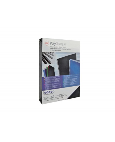 Tapa de encuadernacion gbc polycover polipropileno azul opaco din a4 300 mc paquete de 100 unidades