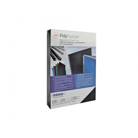 Tapa de encuadernacion gbc polycover polipropileno azul opaco din a4 300 mc paquete de 100 unidades