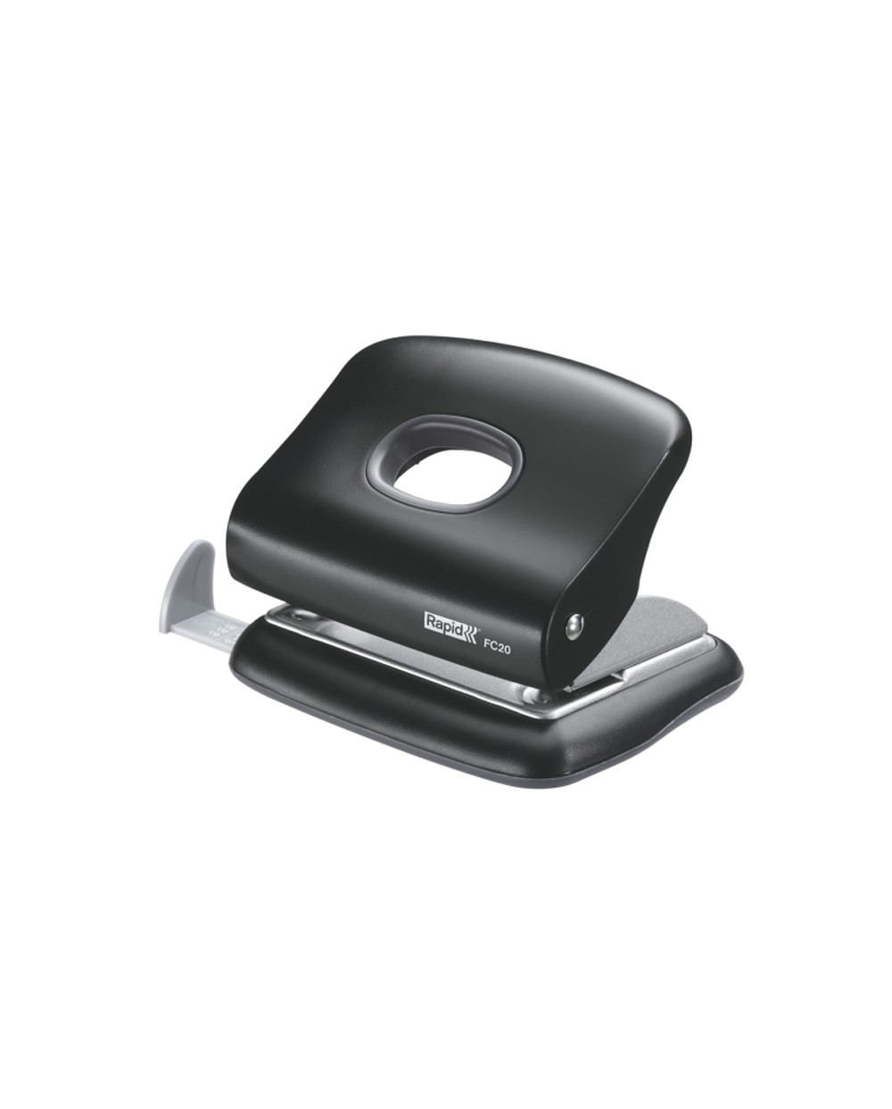 Taladrador rapid fc20 plastico color negro capacidad 20 hojas