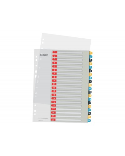 Separador leitz cosy numerico 1 20 imprimible polipropileno din a4 multitaladro