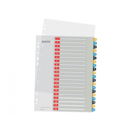 Separador leitz cosy numerico 1 20 imprimible polipropileno din a4 multitaladro