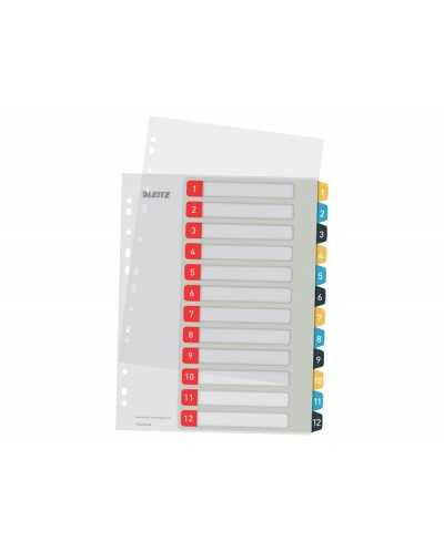 Separador leitz cosy numerico 1 12 imprimible polipropileno din a4 multitaladro