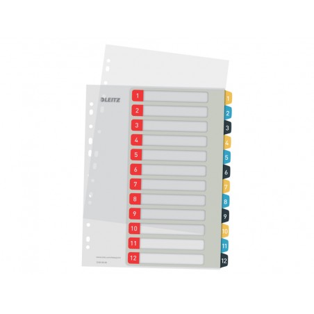 Separador leitz cosy numerico 1 12 imprimible polipropileno din a4 multitaladro