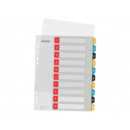 Separador leitz cosy numerico 1 10 imprimible polipropileno din a4 multitaladro