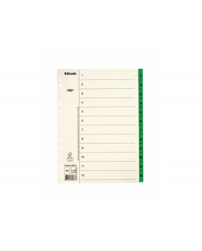 Separador esselte numerico 1 10 papel mylar beige cartulina din a4 multitaladro