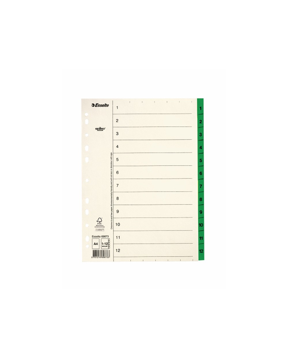 Separador esselte numerico 1 10 papel mylar beige cartulina din a4 multitaladro