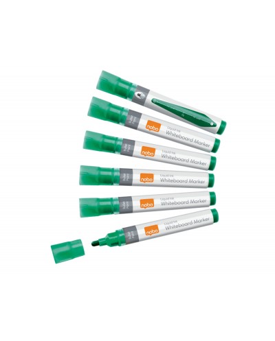 Rotulador nobo para pizarra blanca punta redonda 3 mm color verde caja de 10 unidades