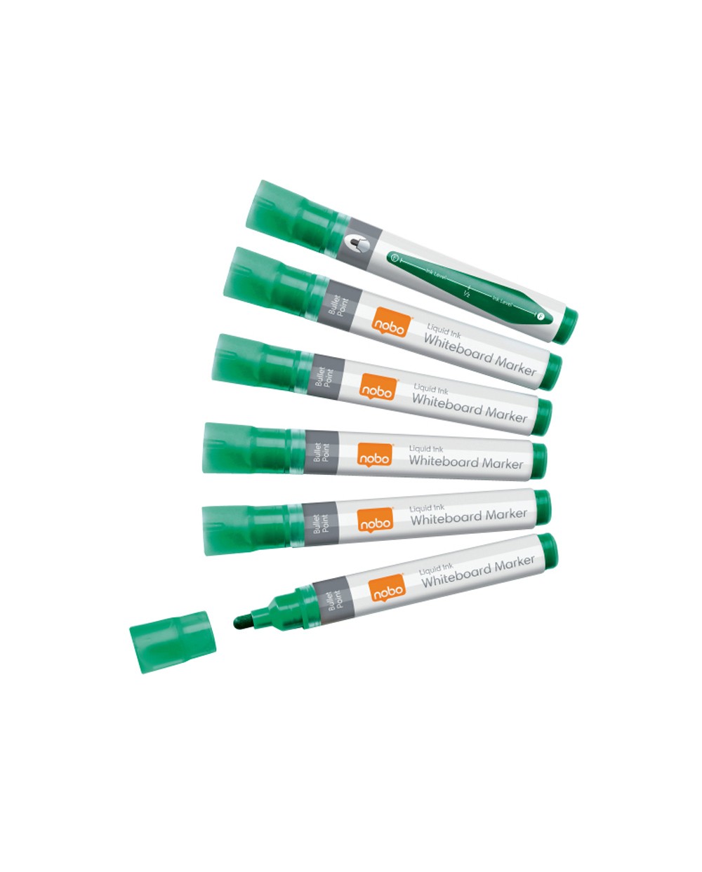 Rotulador nobo para pizarra blanca punta redonda 3 mm color verde caja de 10 unidades