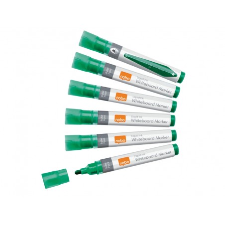 Rotulador nobo para pizarra blanca punta redonda 3 mm color verde caja de 10 unidades