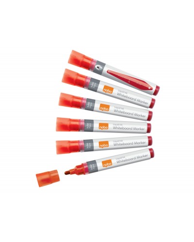Rotulador nobo para pizarra blanca punta redonda 3 mm color rojo caja de 10 unidades