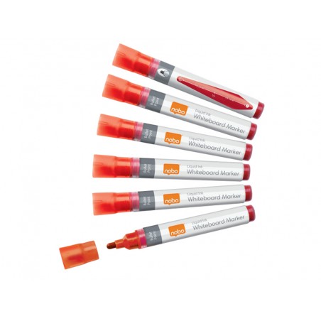Rotulador nobo para pizarra blanca punta redonda 3 mm color rojo caja de 10 unidades
