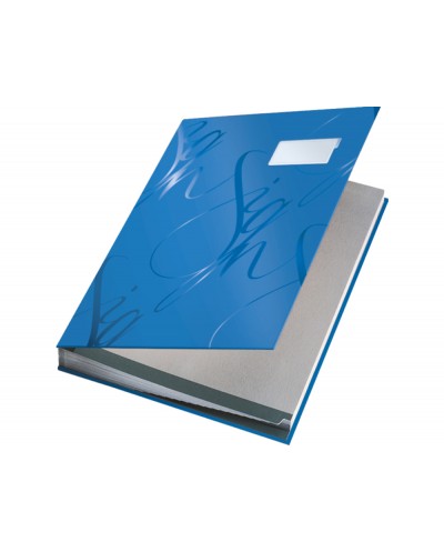 Portafirmas leitz gama sign con fuelle 18 departamentos acabado soft grip color azul