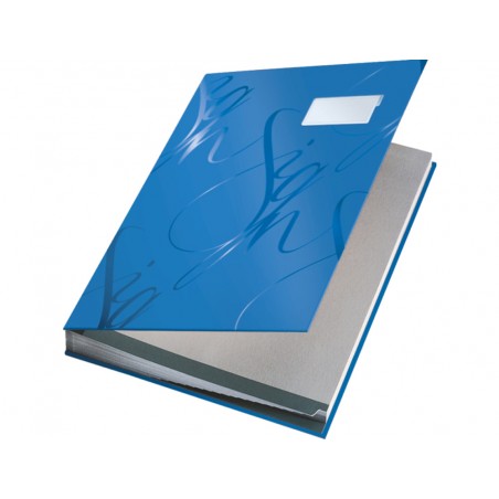 Portafirmas leitz gama sign con fuelle 18 departamentos acabado soft grip color azul