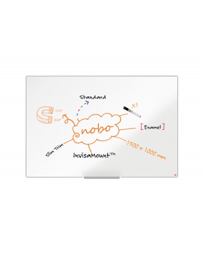 Pizarra blanca nobo impression pro acero vitrificado 150x100 cm