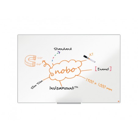 Pizarra blanca nobo impression pro acero vitrificado 150x100 cm