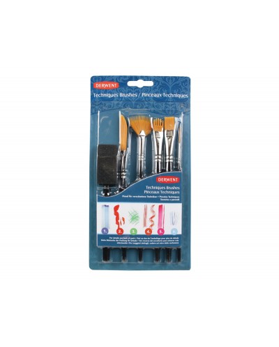 Pinceles tecnicos derwent set de 6 unidades surtidos