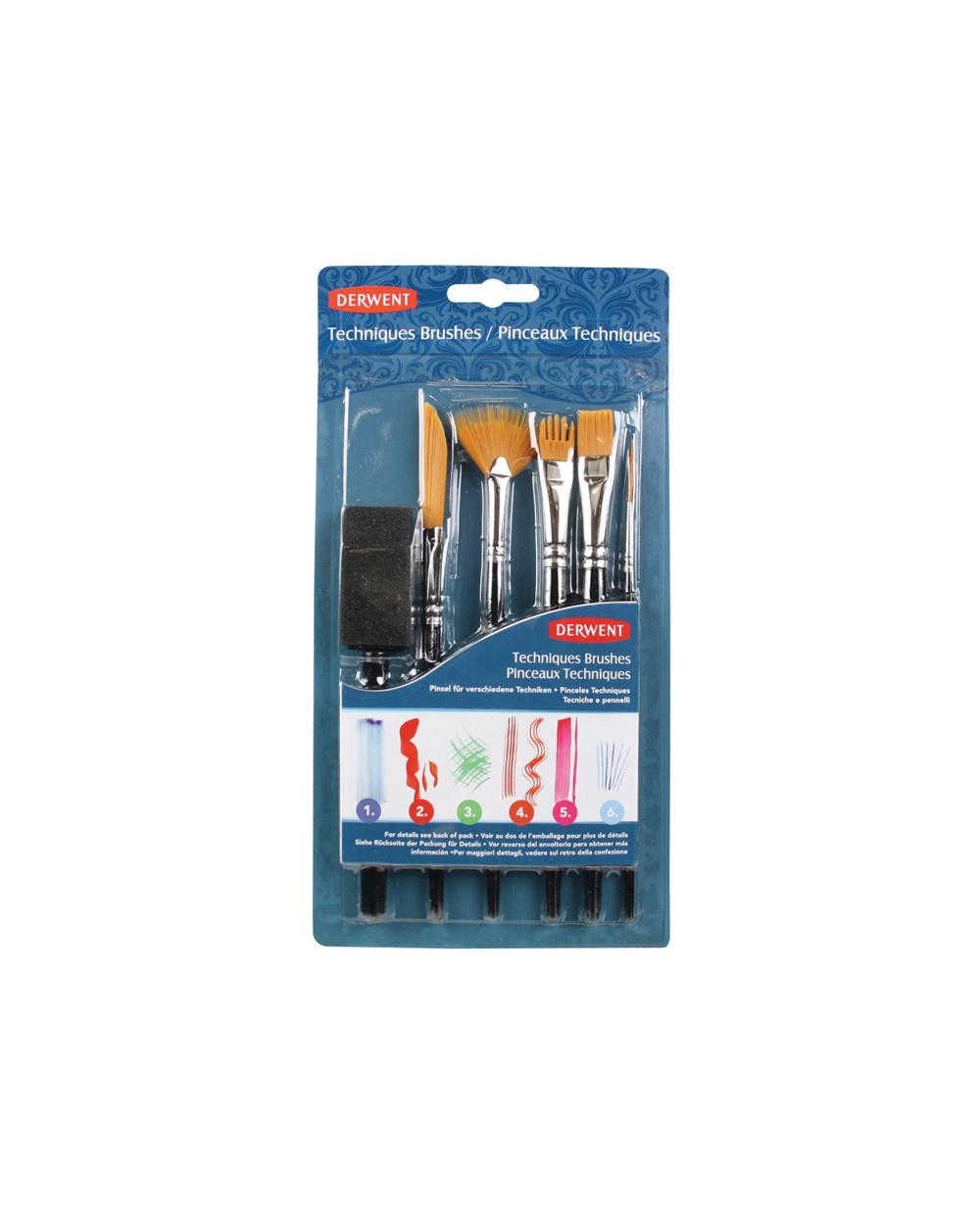Pinceles tecnicos derwent set de 6 unidades surtidos