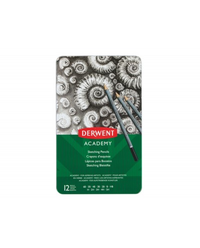 Lapices de grafito derwent caja metalica de 12 unidades durezas surtidas