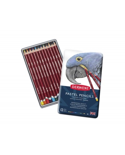Lapices de colores derwent pastel caja metalica 12 unidades colores surtidos
