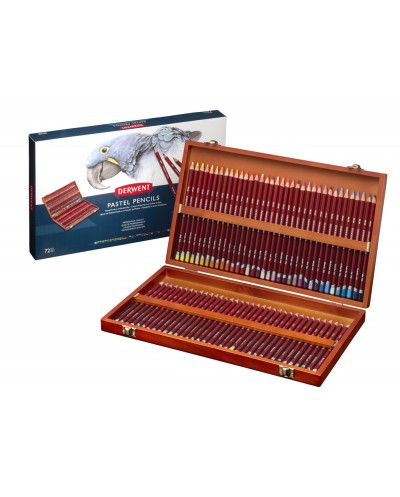 Lapices de colores derwent pastel caja de madera 72 unidades colores surtidos