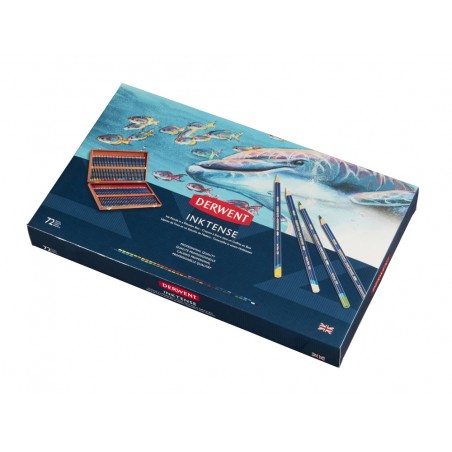 Lapices de colores derwent inktense caja de madera 72 unidades colores surtidos