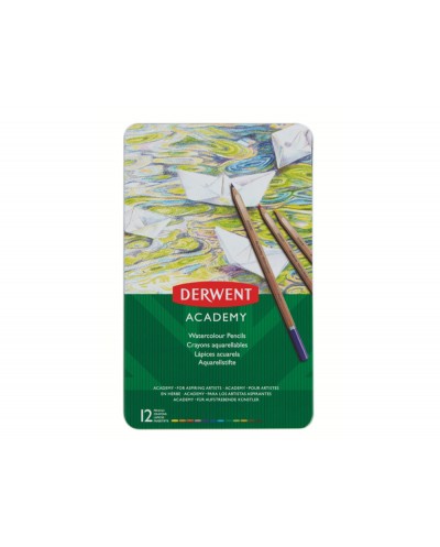 Lapices de colores acuarelable derwent caja metalica 12 unidades colores surtidos