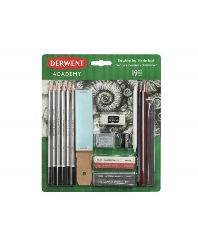 Kit para sketching derwent 19 piezas