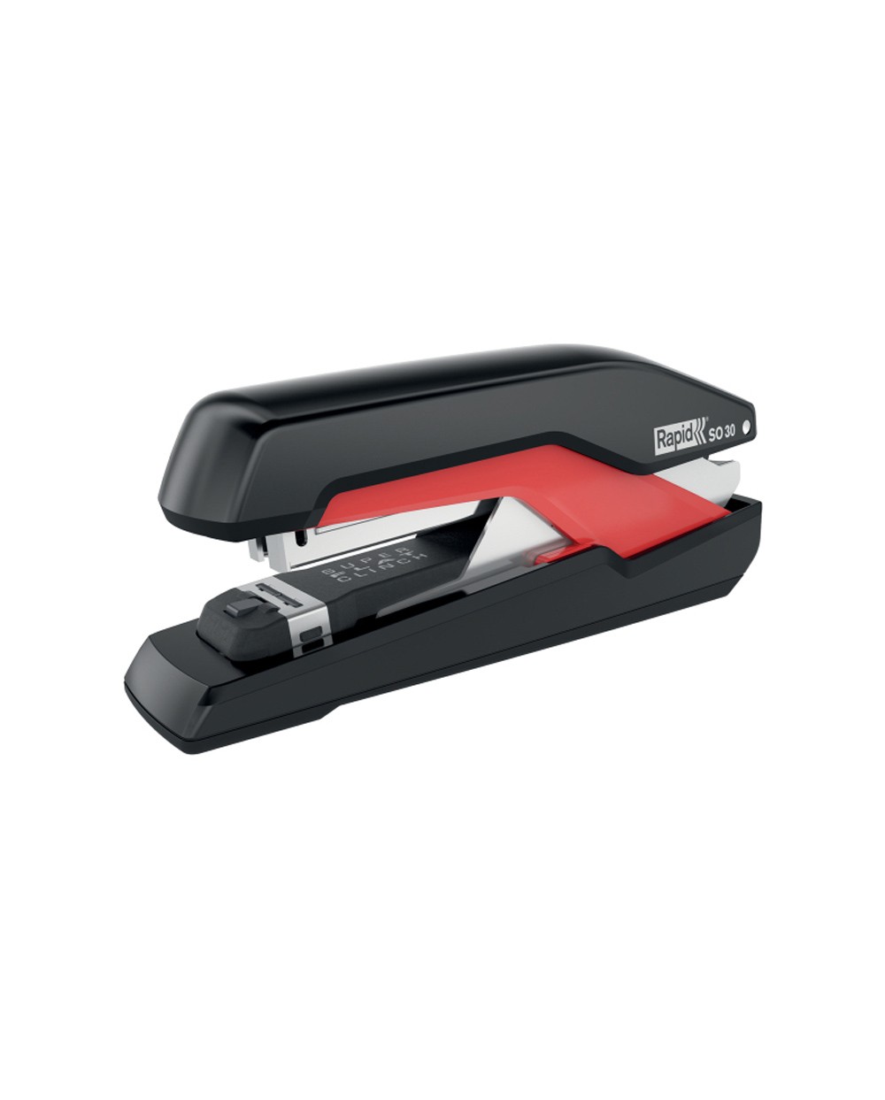 Grapadora rapid so30 fullstrip color negro rojo capacidad 30 hojas usa grapas 24 6 y 26 6