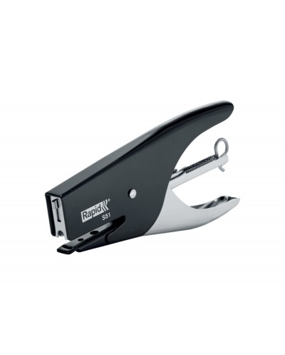 Grapadora rapid de tenaza s51 capacidad 15 hojas usa grapas n 21 color negro
