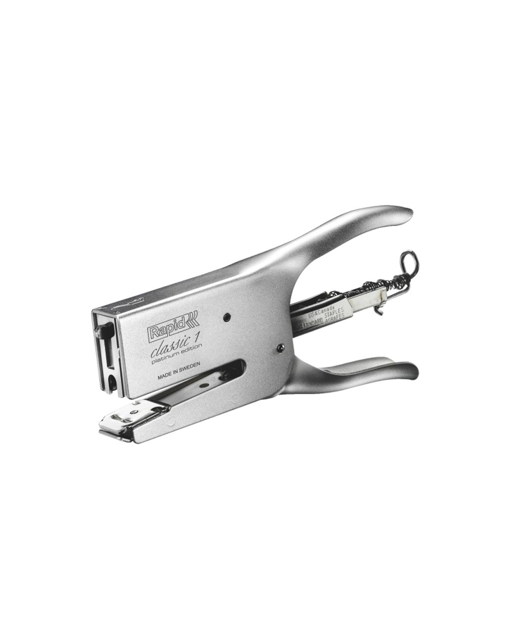 Grapadora rapid de tenaza k1 classic cromada capacidad 50 hojas usa grapas 24 6 y 24 8