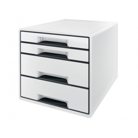 Fichero cajones sobremesa leitz wow desk cube 4 cajones color negro blanco 287x270x363 mm