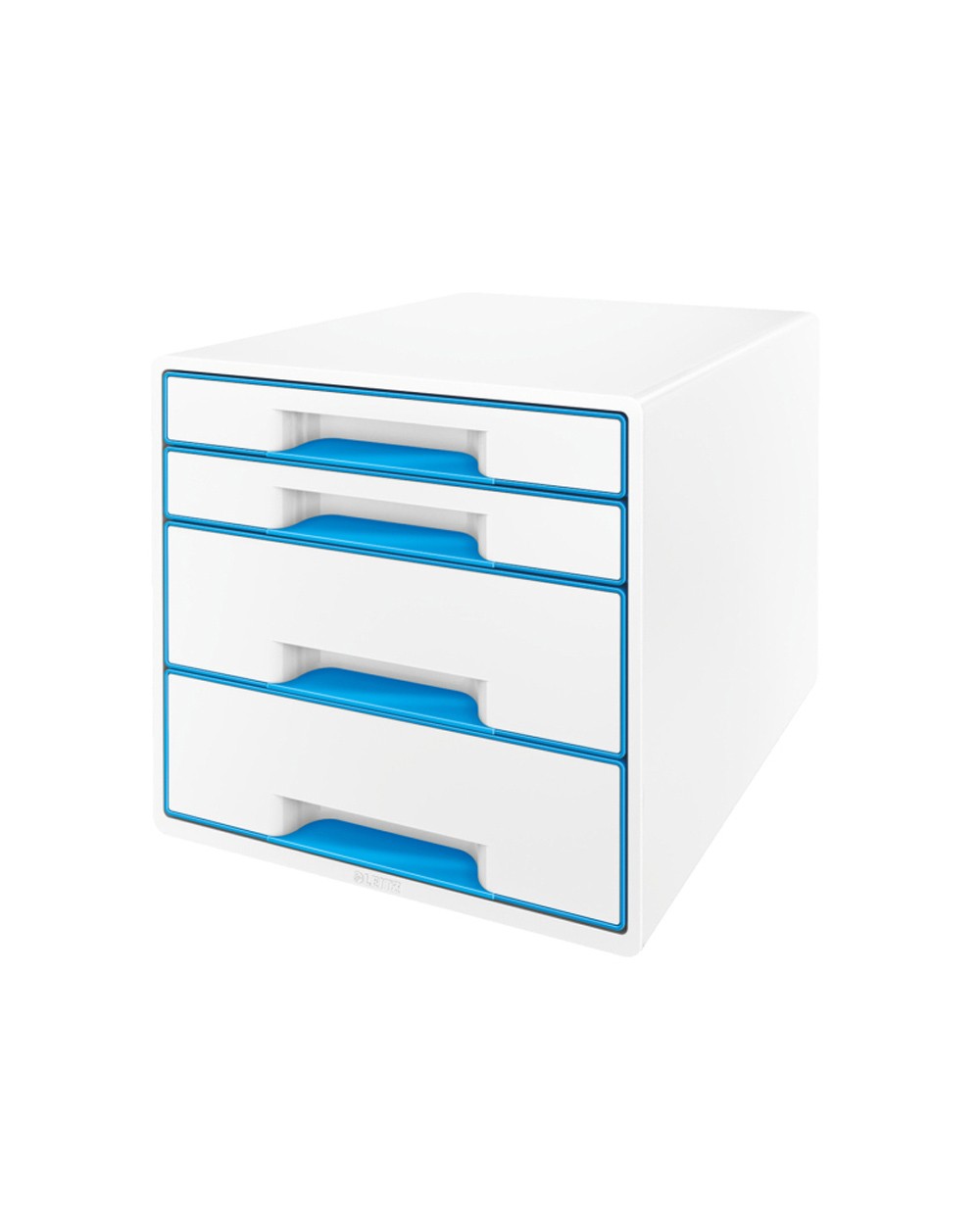 Fichero cajones sobremesa leitz wow desk cube 4 cajones color azul blanco 287x270x363 mm
