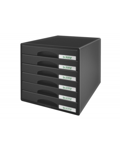 Fichero cajones sobremesa leitz plus 6 cajones color negro 287x270x363 mm