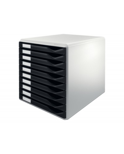 Fichero cajones sobremesa leitz para formularios 10 cajones color negro gris 285x290x355 mm