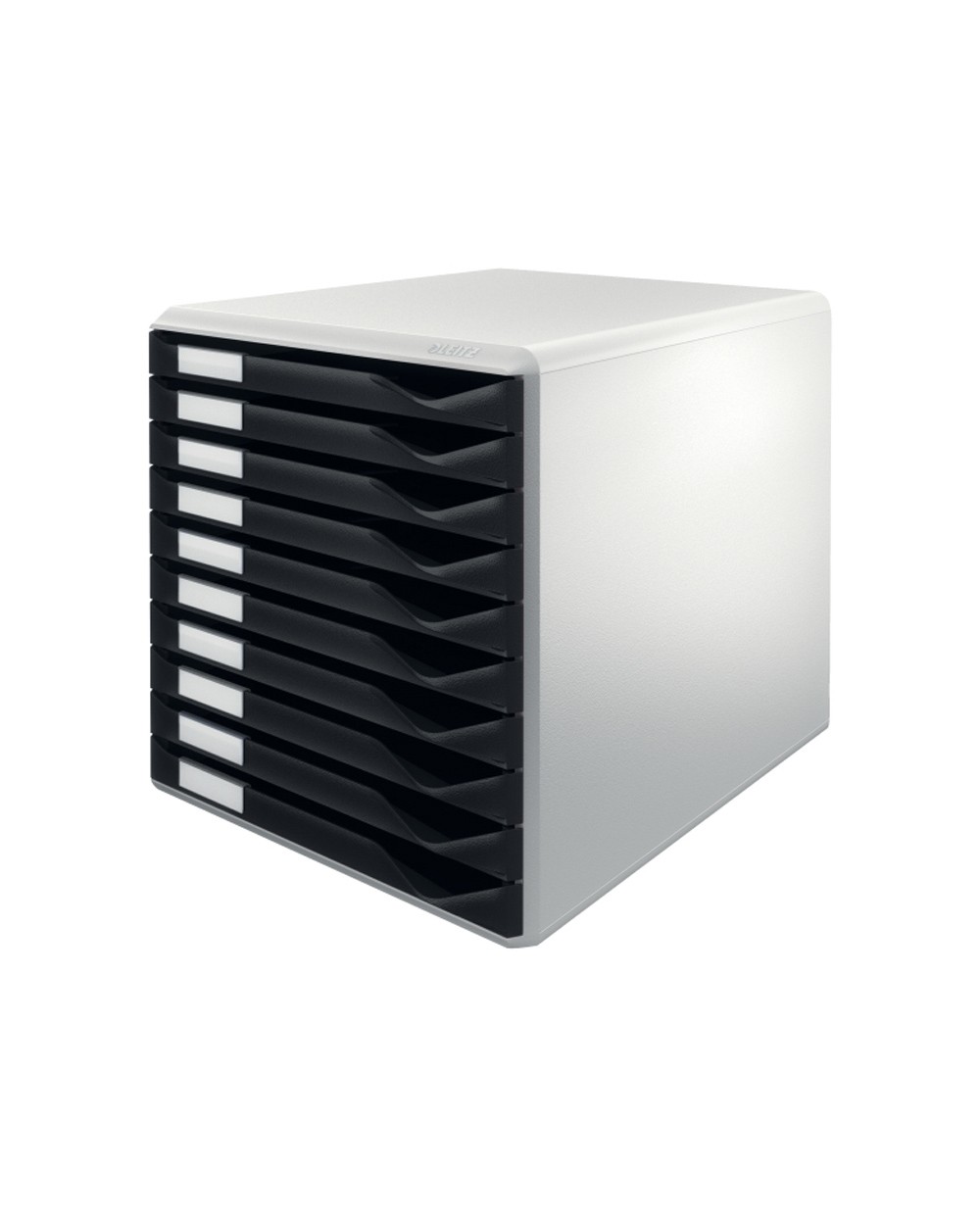 Fichero cajones sobremesa leitz para formularios 10 cajones color negro gris 285x290x355 mm