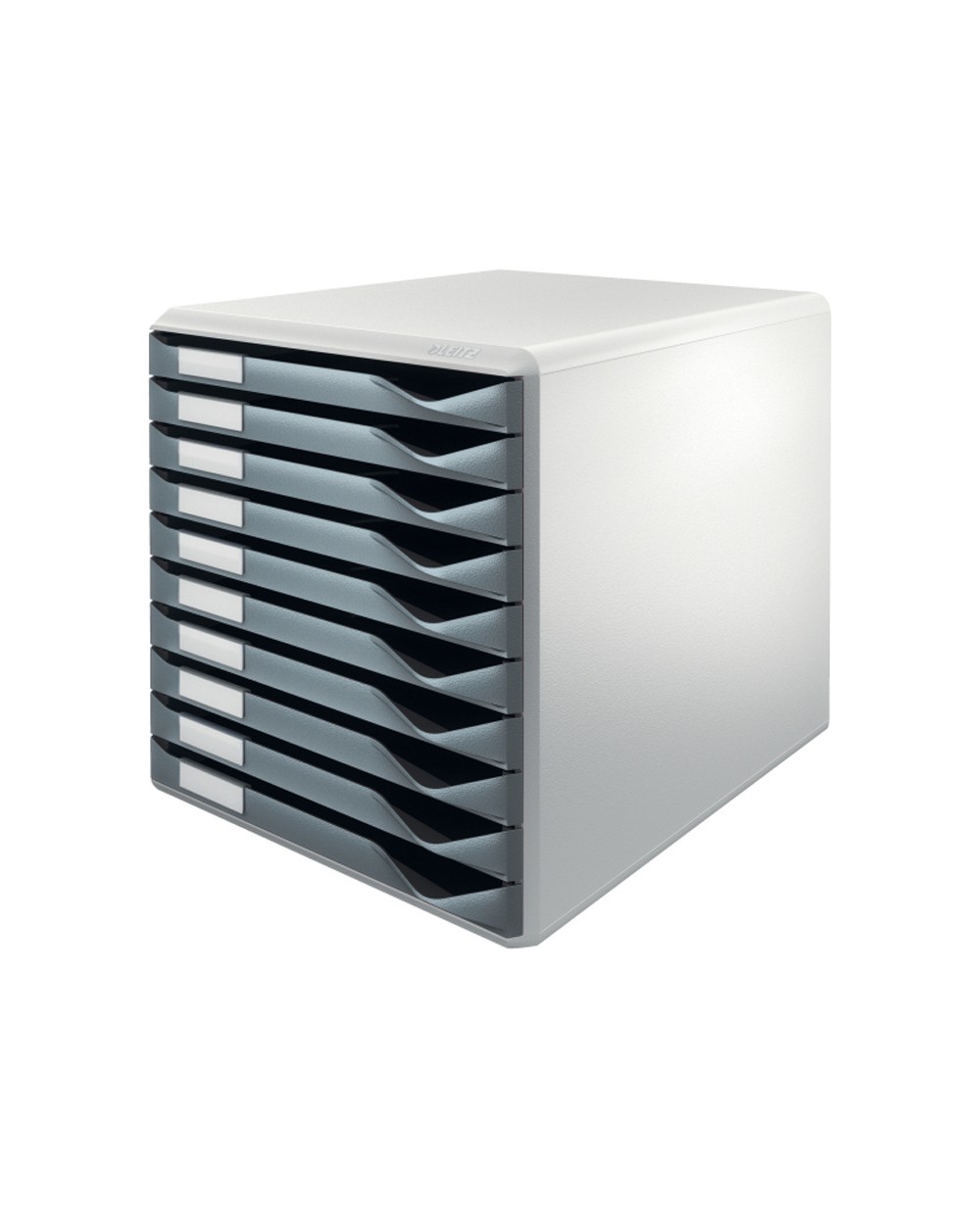 Fichero cajones sobremesa leitz para formularios 10 cajones color gris oscuro gris 285x290x355 mm