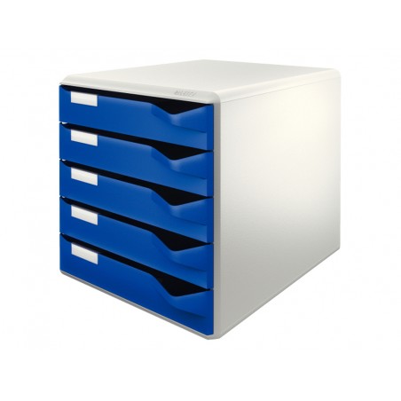 Fichero cajones sobremesa leitz para correspondencia 5 cajones color azul gris 285x290x355 mm