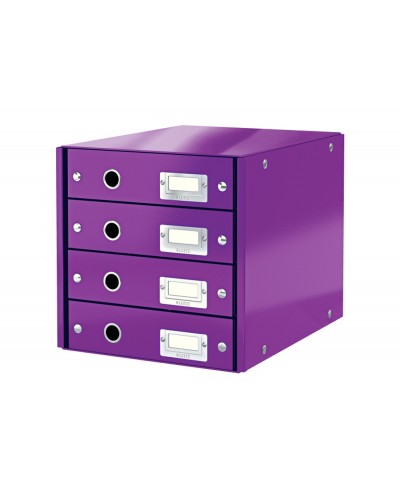 Fichero cajones sobremesa leitz clickstore 4 cajones color violeta 290x283x360 mm
