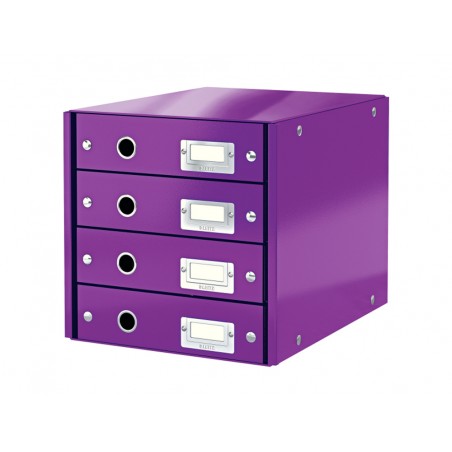 Fichero cajones sobremesa leitz clickstore 4 cajones color violeta 290x283x360 mm