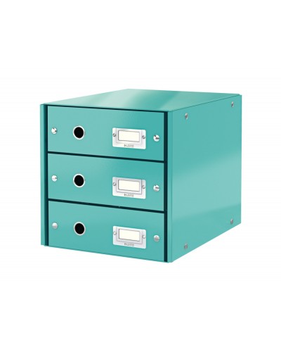 Fichero cajones sobremesa leitz clickstore 3 cajones color turquesa 290x283x360 mm
