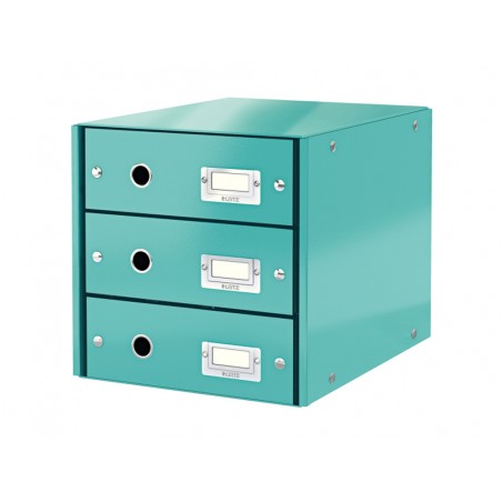 Fichero cajones sobremesa leitz clickstore 3 cajones color turquesa 290x283x360 mm