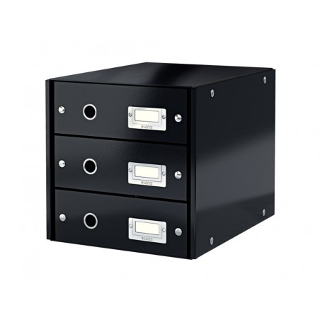Fichero cajones sobremesa leitz clickstore 3 cajones color negro 290x283x360 mm