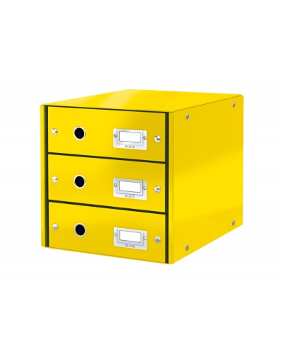 Fichero cajones sobremesa leitz clickstore 3 cajones color amarillo 290x283x360 mm