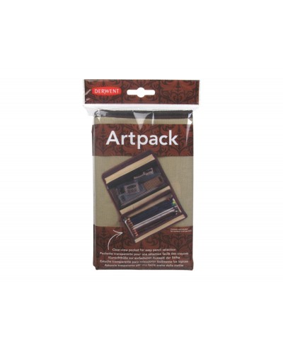 Estuche artpack funda derwent para 20 lapices dos compartimentos y bolsillo de malla 130x200x25 mm
