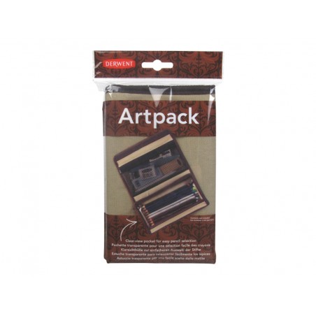 Estuche artpack funda derwent para 20 lapices dos compartimentos y bolsillo de malla 130x200x25 mm