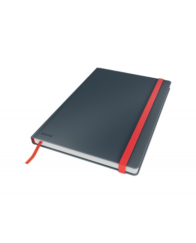Cuaderno con gomilla leitz tapa dura b5 80 hojas cuadricula color gris