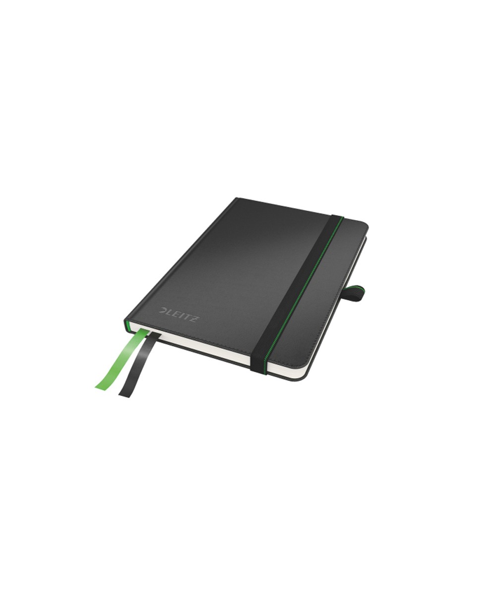 Cuaderno con gomilla leitz tapa dura a6 80 hojas cuadricula color negro